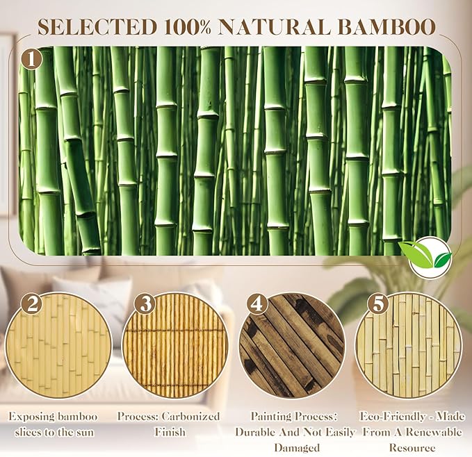 Juexica 1 Pcs Natural Bamboo Wall Panel - Image 3