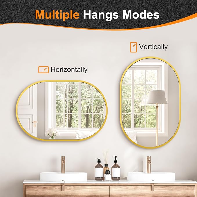 Bathroom Mirror for Wall, Metal Framed Vanity Mirror - Image 8