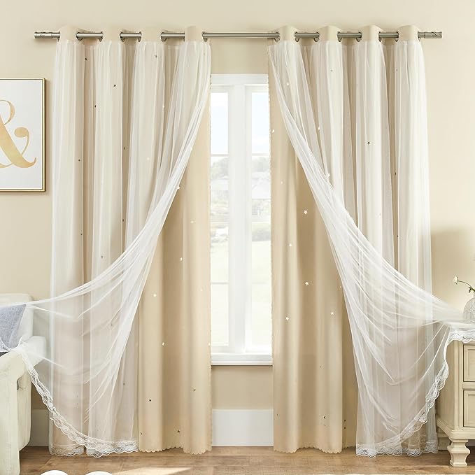 XiDi Curtains for Bedroom Decor Beige52/96/1 - Image 7