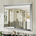 40x32 Inch Brushed Silver Bathroom Mirror by Briivuemodernmirrors