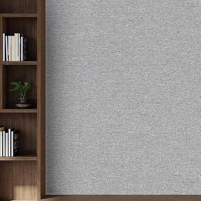 SHUFA Gray Cotton-Like Textured Grasscloth Wallpaper Matte Thick Real Woven - Image 4