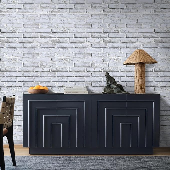 COMSTICKC 3D Whitewash Faux Brick Wall Panel Peel and Stick Wall Covering - Image 6