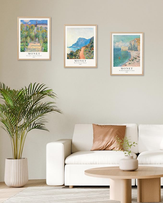 HesenDot Unframed Claude Monet Posters Set of 3, 12x16in Vintage Landscape - Image 3