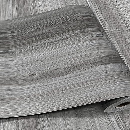 Wood Grain Peel and Stick Floor Tiles – 11.8” Width, Full Roll Length of 394" – by auxua