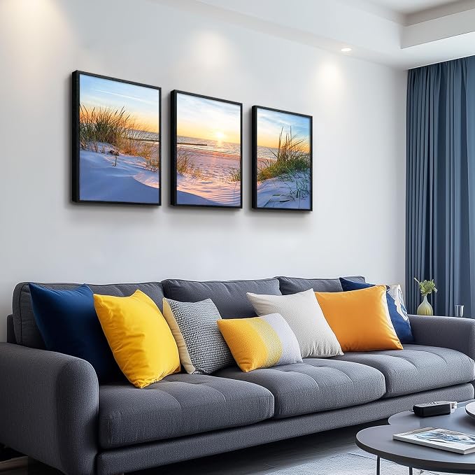 Black Framed Beach Wall Art Set - Image 7