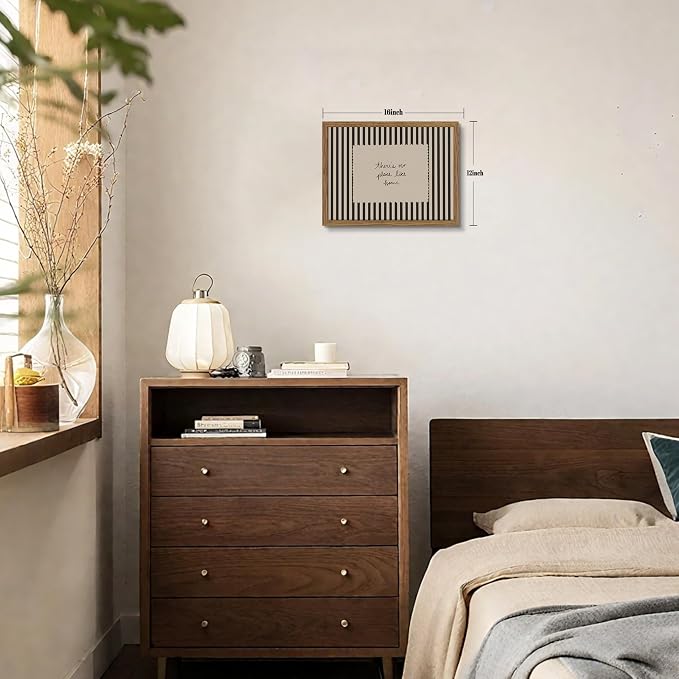 Framed Vintage Inspirational Wall Art, Minimalist There is No Place Like Home - Image 3