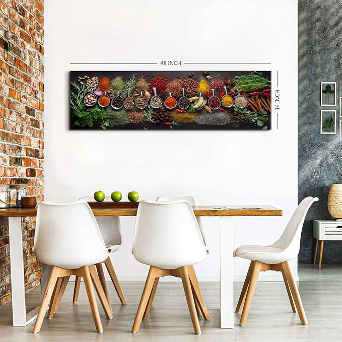 Large Colorful Kitchen Wall Art Spices Herb Food Picture - Image 6