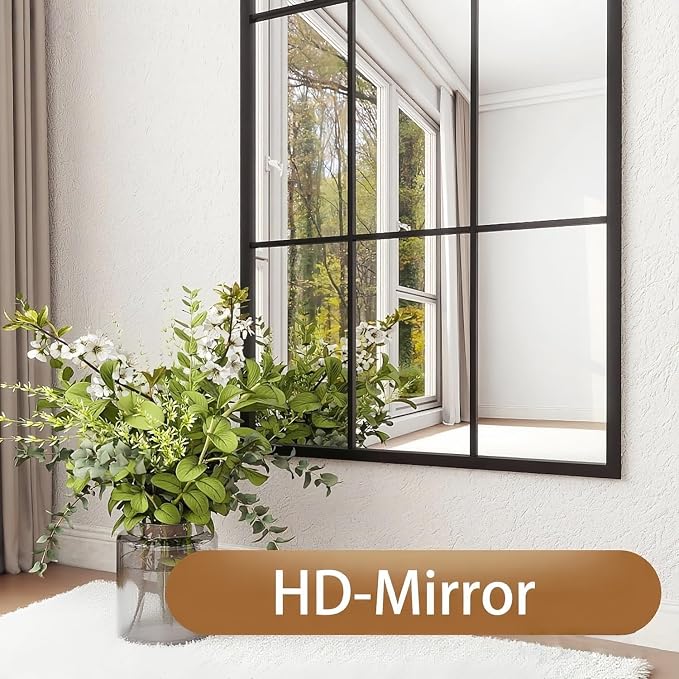 Dewfig 71"x32" Arched Window pane Full Length Mirror, Wall Mirror, Floor - Image 5