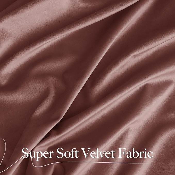 NICETOWN Wild Rose Velvet Curtains, Rod Pocket Velvet Drapes, Media Movie - Image 2