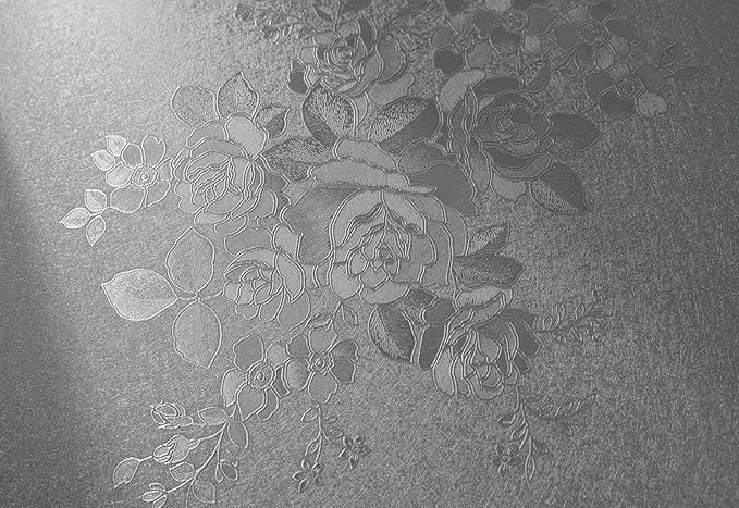 Grey Floral Peel and Stick Wallpaper Embossed Contact Paper 17.7 inch x by lenify