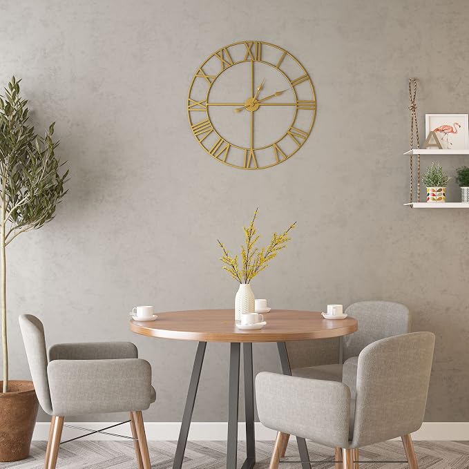 LEIKE Large Modern Wall Clocks, Silent Non Ticking, Battery Operated Roman - Image 5