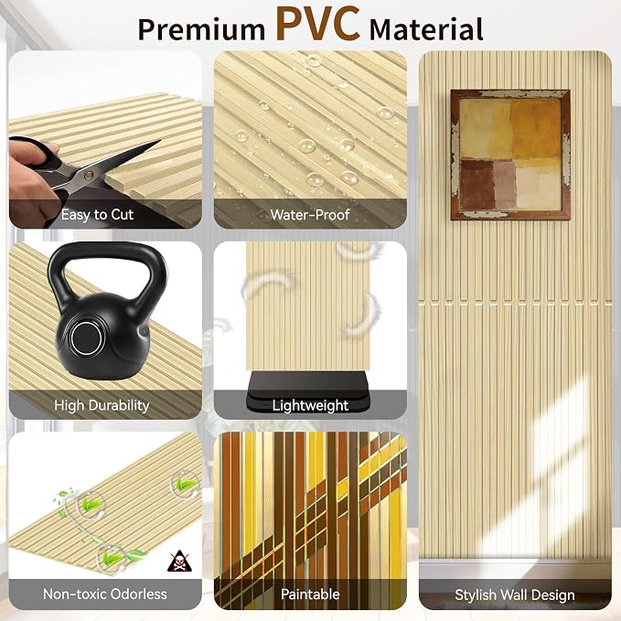 RITOLLO 16-Pack PVC Slat Wall Panels - Image 5