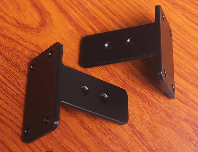 8 Pack - 4 inch Black Hidden L Shelf Bracket Iron Floating Shelf Brackets - Image 4