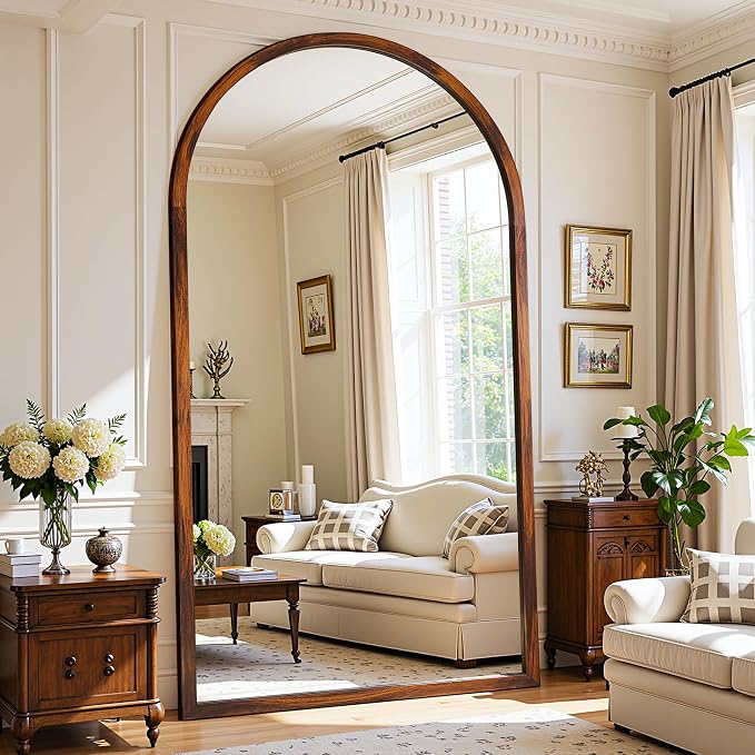 Full Length Mirror 82"×44" Floor Mirror Standing Tall Mirror, Arched Stand up - Image 2
