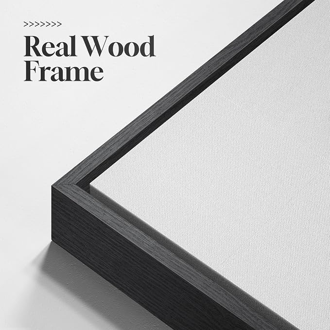 Framed Modern Black and White Abstract Wall Art, Contemporary Canvas Prints - Image 5