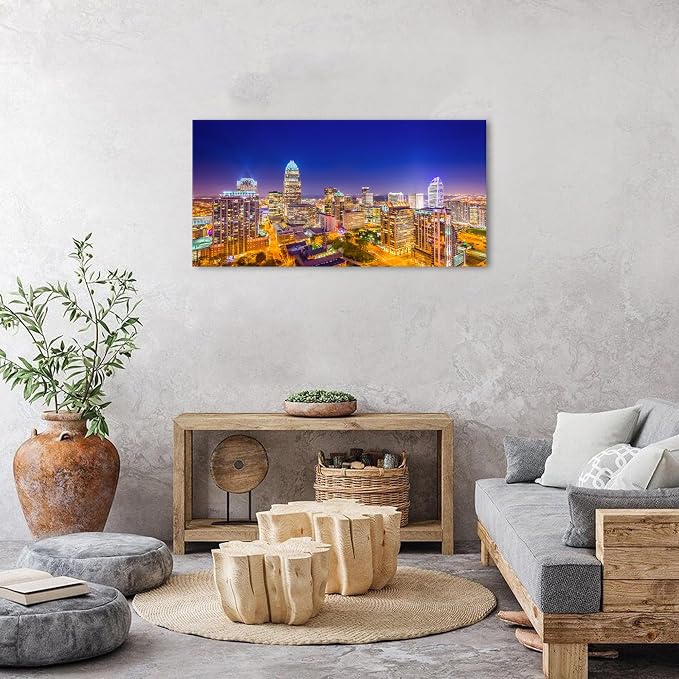 Charlotte Skyline Wall Art North Carolina City Wall Art Decor - Image 5