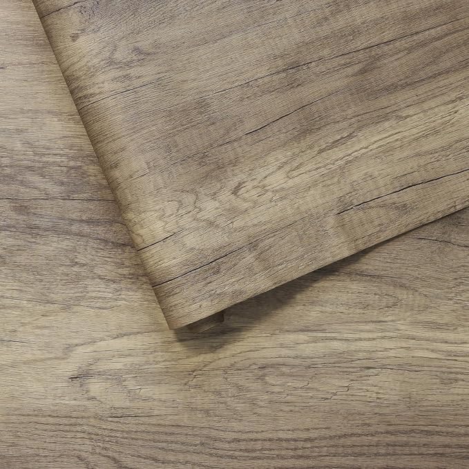 Brown Wood Contact Paper for Cabinets Drawers Wood Grain Vinyl Wrap 3D Wood by BOMENG