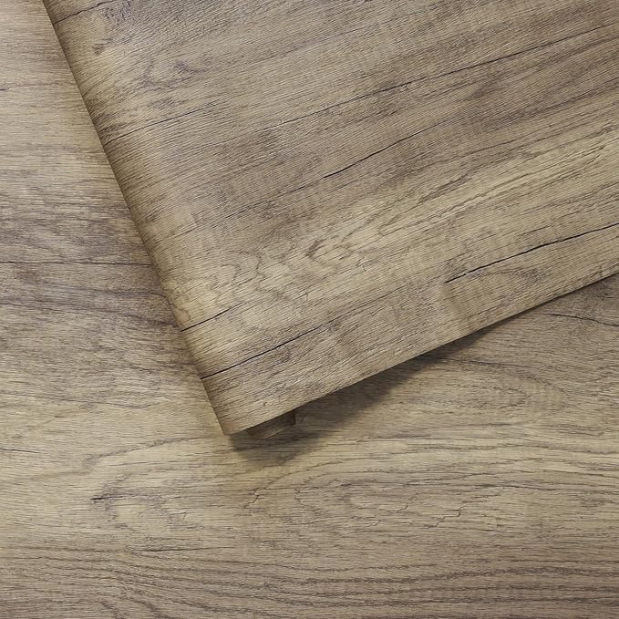 BOMENG Thick Brown Wood Contact Paper Peel and Stick Wallpaper Roll Self by BOMENG