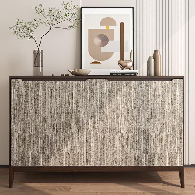 LACHEERY Taupe Grasscloth Wallpaper Textured Peel and Stick Fabric Wallpaper - Image 4