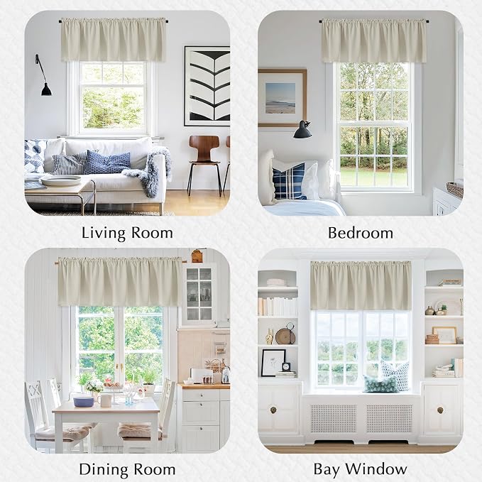 FMFUNCTEX 100% Blackout Valance Curtains - Image 9
