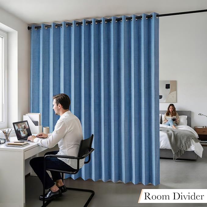 RYB HOME Accordion Style Room Divider Curtain-100% Blackout Folding Accordion - Image 9