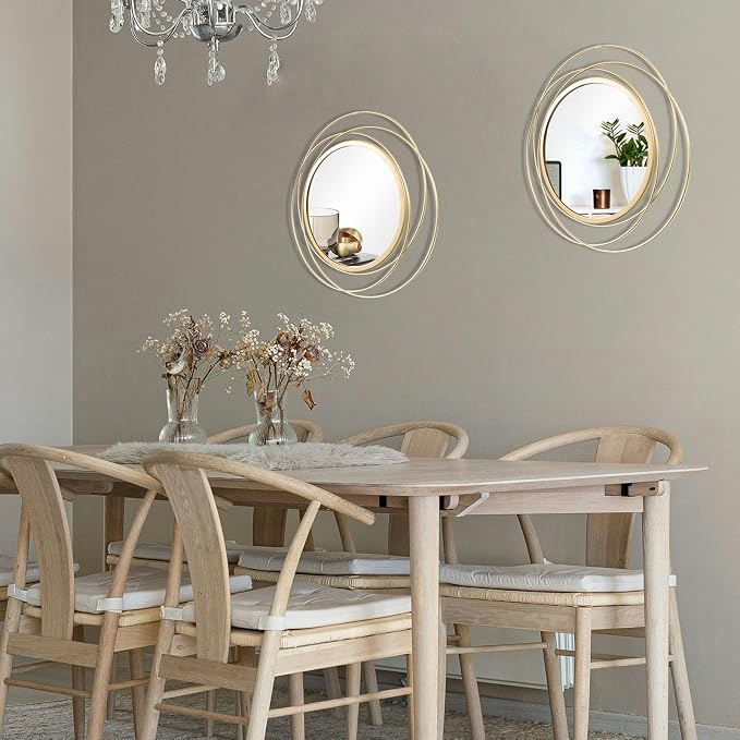 2 Set. Circle Mirrors for Wall Decor for Living Room Bedroom Bathroom Entryway - Image 4