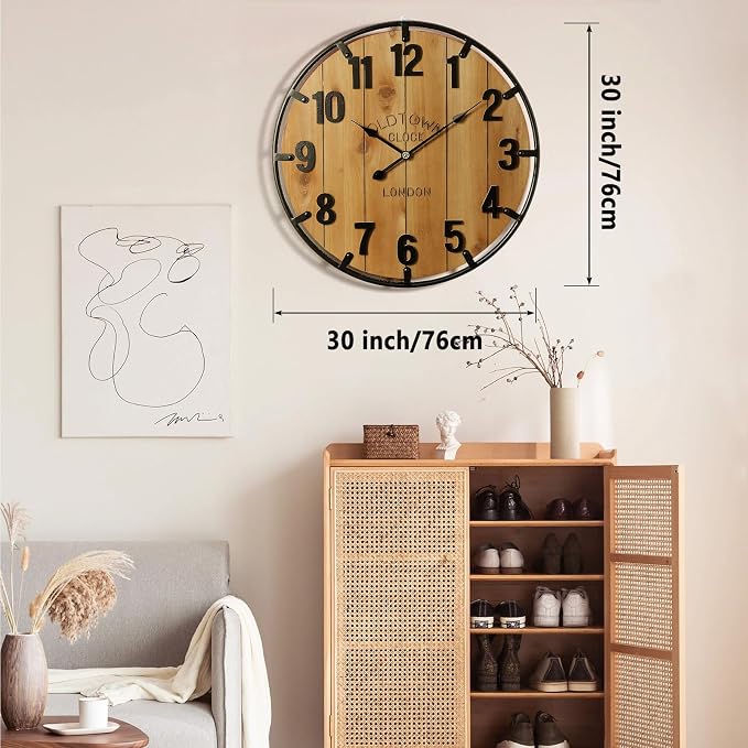 Vantic Farmhouse 30 Inch Extra Large Decorative Wall Clock - Image 8