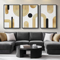 Large Framed Gold Abstract Geometric Wall Art by Cuspin