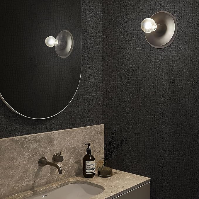 Zeeko Black Peel and Stick Wallpaper 17.3" x 590" Removable Crocodile Wallpaper - Image 5