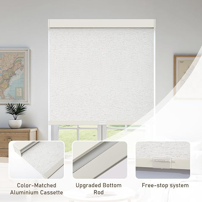 AOSKY Linen Roller Blinds Shades - Image 3