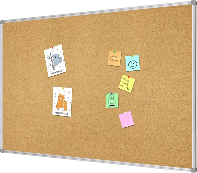 Lockways Large 60" x 36" Large Cork Board Bulletin Board, Framed CorkBoard by Lockways