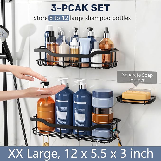 OMAIRA 3-Pack Shower Caddy - Image 4