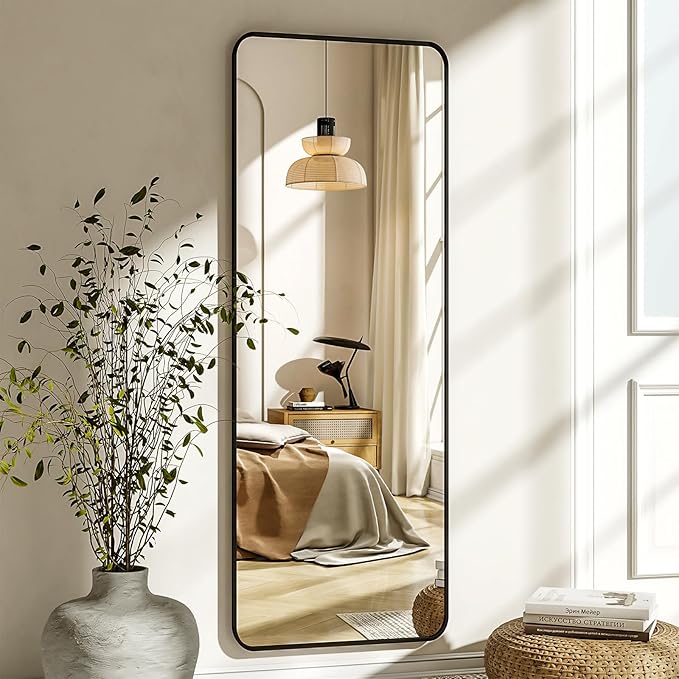 XRAMFY 56"x21" Floor Full Length Mirror Standing Full Body Rounded Corner - Image 2