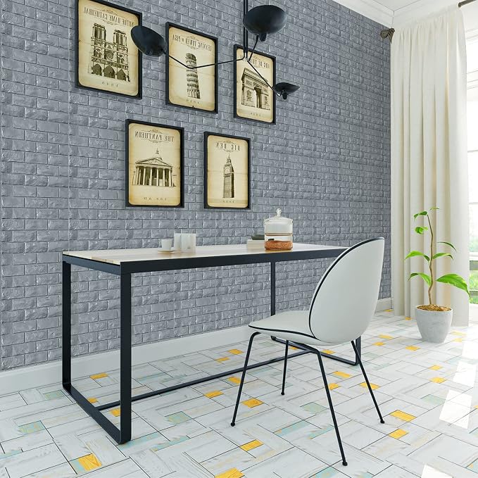 3D Wall Panels Peel and Stick 11PCS Gray Foam Brick Wallpaper - Image 4