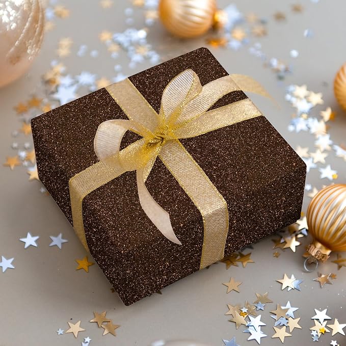 CHIHUT Dark Brown Glitter Peel and Stick Wallpaper Brown Glitter Contact Paper - Image 8