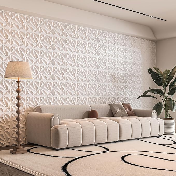 Art3d 33-Pack 3D Wall Panel for Interior Wall Décor, Diamond Textured PVC - Image 2