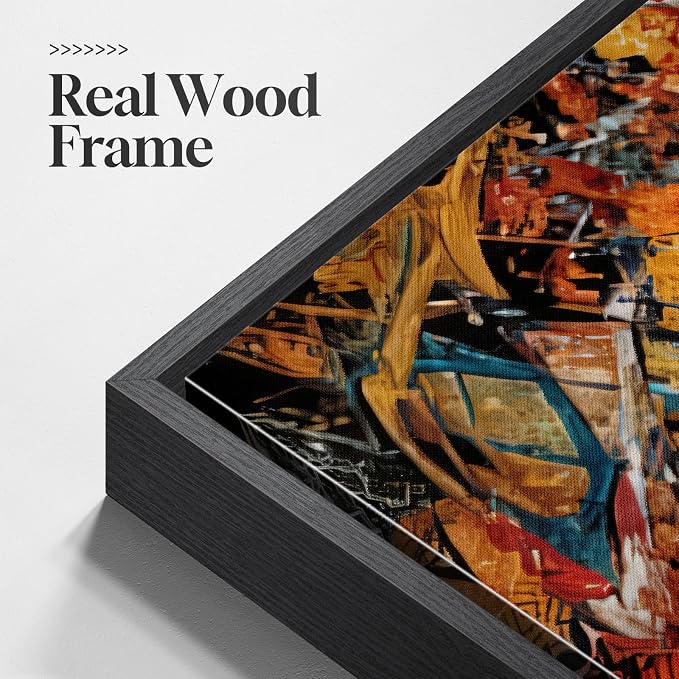 Large Framed Colorful Abstract Wall Art - Image 6