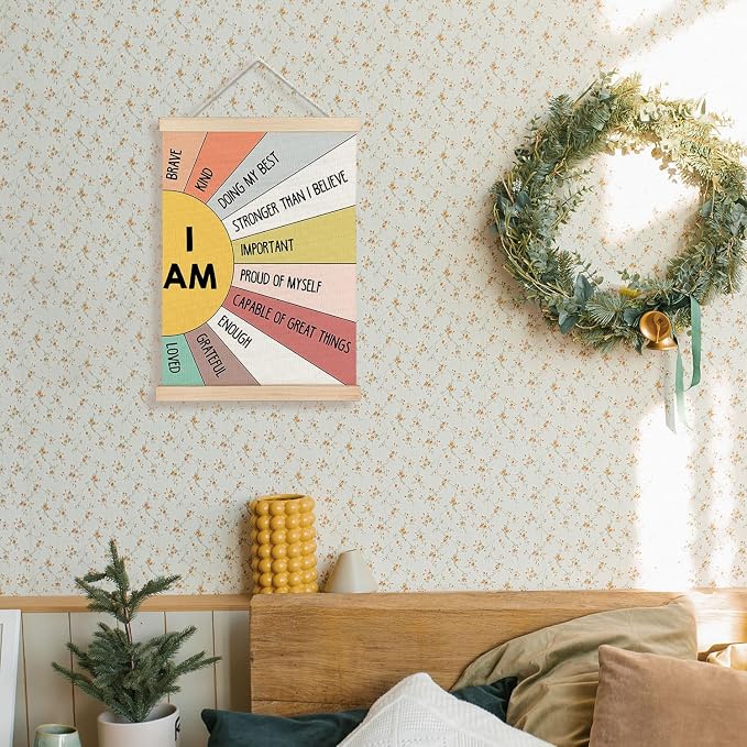 Supwhd Affirmation Wall Decor for Kids Boys Girls, I am Kind I am Brave - Image 2