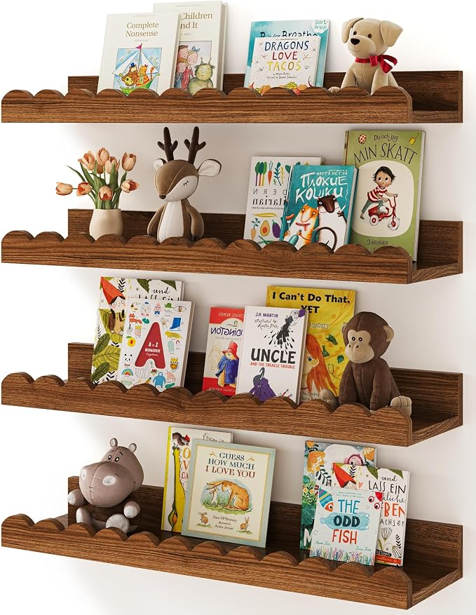Shario Nursery Book Shelves, Floating Shelves by Shario