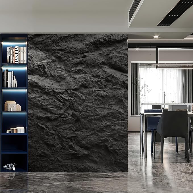 KASARO 3D Faux Stone Wall Panels, Cement Texture Thicker Accent - Image 7