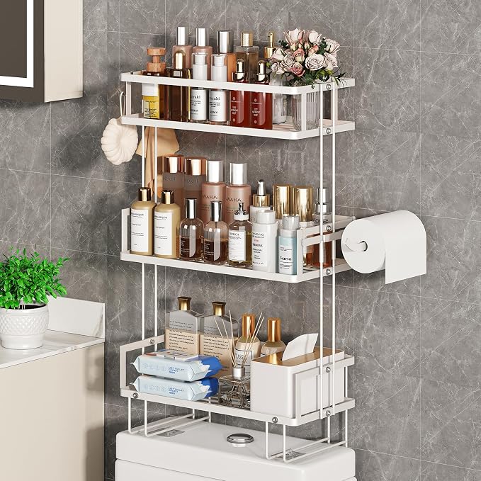 Godboat Bathroom Organizers and Storage, 3-Tier Over The Toilet Storage by Godboat