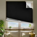 30" W x 48" L 100% Portable Blackout Curtains, Total Darkness No-Drill Black by ZELMINE
