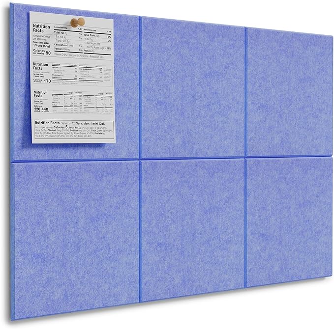 MaxGear Large Cork Board for Wall 36" x 24", Sky Blue Bulletin Board, 6 Pack by MaxGear