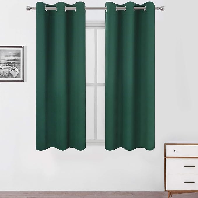 LEMOMO Green Blackout Curtains 34 x 63 Inch Length/Set of 2 Curtain by Lemomo