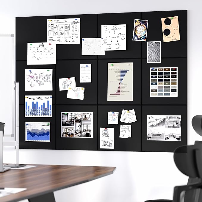 Neatsure Large Cork Board for Wall, 12 Panels Felt Tiles Tack Push Pin Board - Image 5
