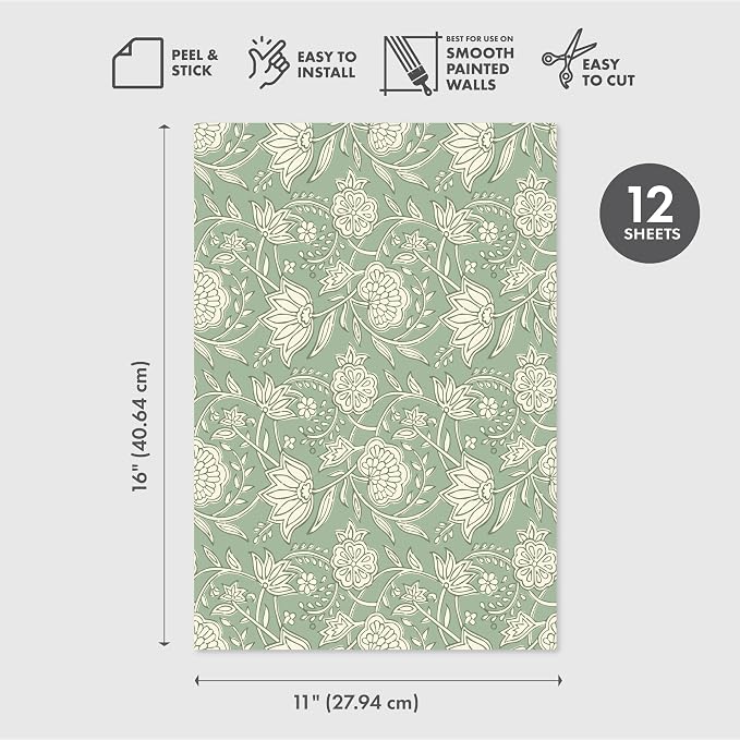 Main Street Peel and Stick Wallpaper Eco-Friendly Sheets 12 Pack, 11 X 16 Inch - Image 2