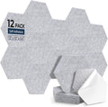 12 Pack Hexagon Acoustic Panels, Self-Adhesive Acoustic Wall Panels by AUSLET