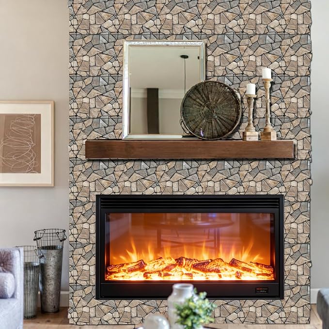3D Self Adhesive Wall Panels, PVC Tiles Backsplash DIY Brick Wallpaper Tile - Image 3
