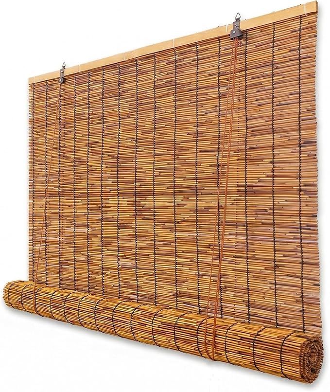 Bamboo Roller Shades for Outdoor Patio, Outside Waterproof Sun Shade, Privacy by Unknown