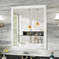 36x30 Inch White Bathroom Mirror by Briivuemodernmirrors